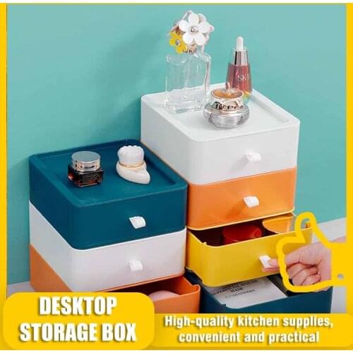 Desk Office Storage Box Drawer Solid Color Desk Organizer Storage Box Table Storage Drawer Desktop Office Drawer Organizer Table