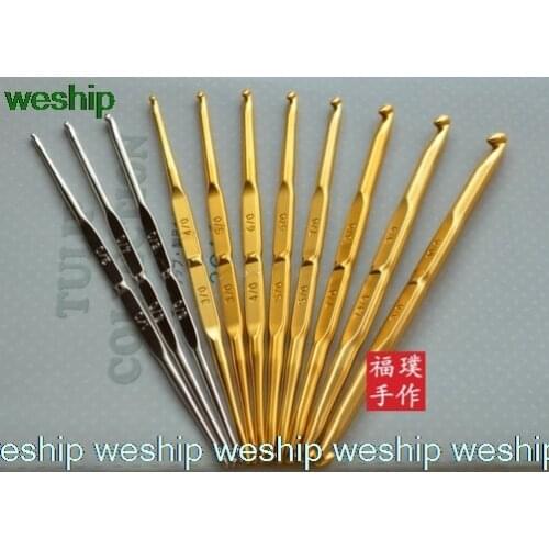 TULIP Gold/silvery double headed crochet hook 1 order=1 pc