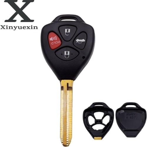 Xinyuexin 4Buttons Uncut Plastic Remote Key Shell Cover for Toyota Camry Avalon Corolla Matrix RAV4 Venza Yaris