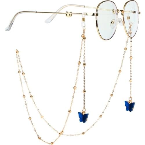 1pcs Eyeglass Strap Butterfly Glasses Lanyards Chain Spectacles Sunglasses Holder Neck Cord Glasses Metal Chain Accessories