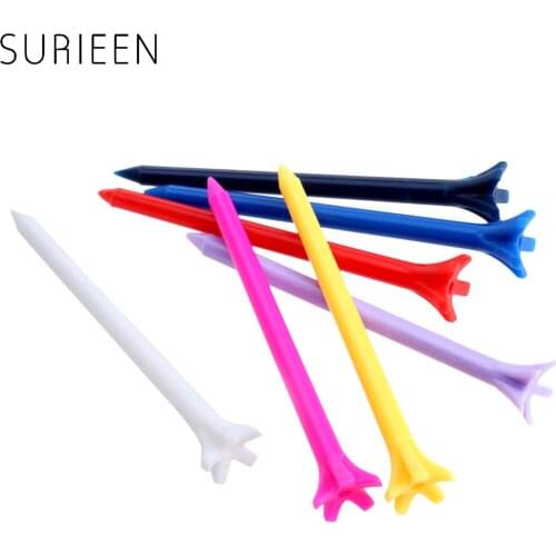 100Pcs Multicolors Zero Friction 5 Prong Golf Tees 70mm/2.75" Plastic 5 Claw Less Resistance Durable Golf Training Practice Tees