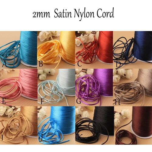 20yard/lot 2mm Satin Nylon Cord colorful Chinese knot woven rope thin Strong Knotting Beading String Thread Cording decoration