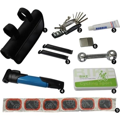 2020 Portable Mountain Bike Repair Tools Kit air pump Bike Tool Set for Cyclist Bicycle Tool Multi-Purpose Emergency Tire Repair