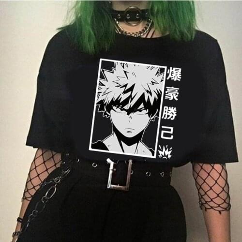 2020 Anime My Hero Academia Fashion Japanese Anime T Shirt Men Bakugou Funny Cartoon T-shirt Casual Cool Streetwear Tshirt