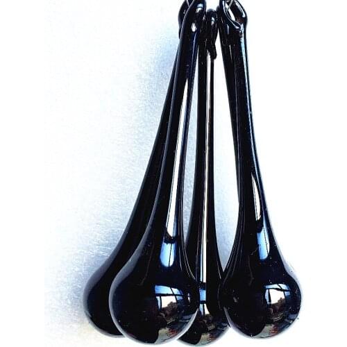 300pcs/lot 20x80mm Black crystal chandelier pendants/crystal glass raindrop for lighting parts&beads curtain accessories decor