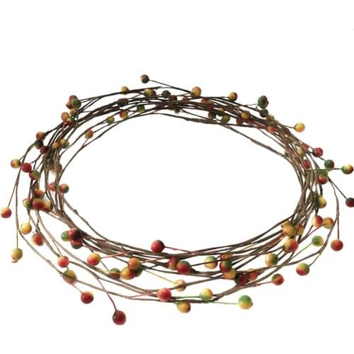 300cm Simulated Color Fruit Garland Rattan Hand-woven Wreath Christmas Wedding Hanging Pendants Festive Supplies Photo Prop Wall