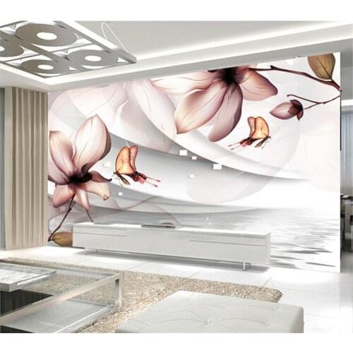 Custom 3D Photo Wallpaper Modern Abstract Fashion Living Room Sofa Bedroom TV Background Wall Mural Wallpaper Flowers Butterfly