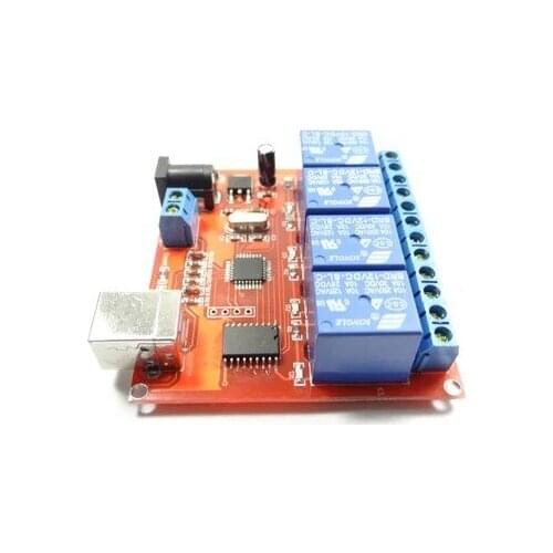 4-way 12V computer USB control switch drive free relay module PC intelligent controller