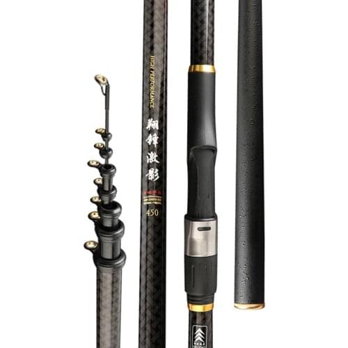 Portable 4# Rock Fishing Rod 3.6m 4.5m 5.4m Carp Rod Telescopic Sea Fishing Sticks Carbon Fiber Ultralight Hard Spinning Canne