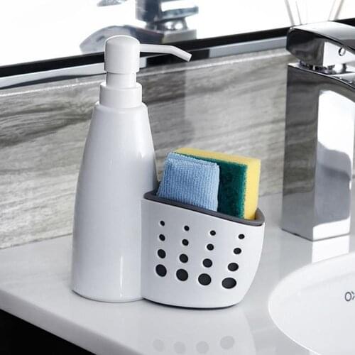 40% Hot Sales!!! 2 in 1 Refillable Liquid Detergent Bottle Dispenser Storage Box Sponge Holder