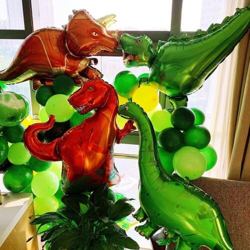 4D dinosaur balloons foil standing green dinosaur Red dragon birthday party supplies boy kids toys helium globals Photo props