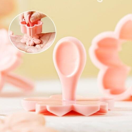 5pcs/set Sakura Cookie Mold Cranberry Biscuit Chocolate Mold Non-stick Food Grade Plastic Cake Decoration Baking Tools