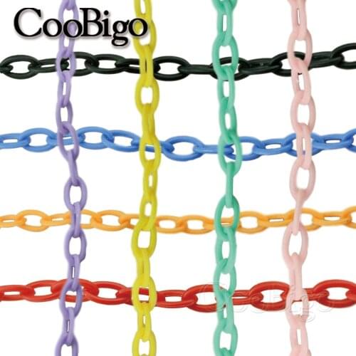5 Strips 40CM Acrylic Plastic Chain Links for DIY Glasses Masks Lanyard Belt Bag Strap Choker Necklace Home Decoration