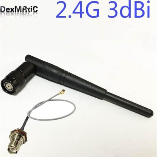 Wifi Antenna 2.4Ghz 3dbi Omni directional RP-TNC connector + RP TNC female bulkhead male pin switch ufl/ipx RF cable assembly