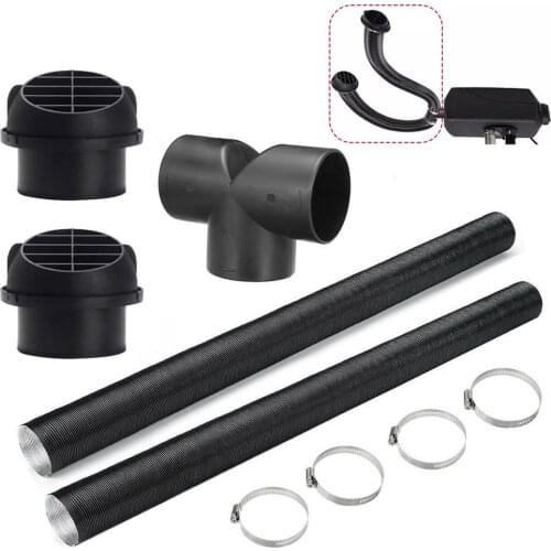 Car Air Vent Ducting TY Elbow Pipe Outlet Exhaust Connector Air Outlet Vent Hose Clips Kit For Webasto Eberspacher Diesel Heater