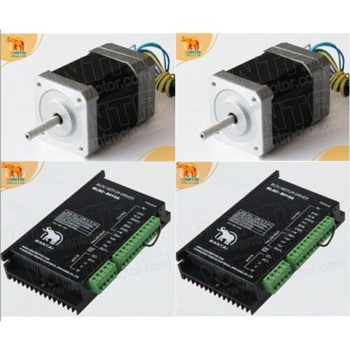 Free Ship to US,EU! CNC Wantai 2 Axis Nema 17 Brushless DC Motor 4000RPM, 24VDC,52W, 42BLF02& Driver BLDC-8015A, 80VDC,5000RPM