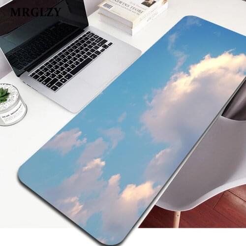 Vime Large Writing Desk Mats Laptop Mouse Mat Kawaii Mouse Pad Cute Romantic sky clouds Gaming Deskpad Office Home Gamer 70x30