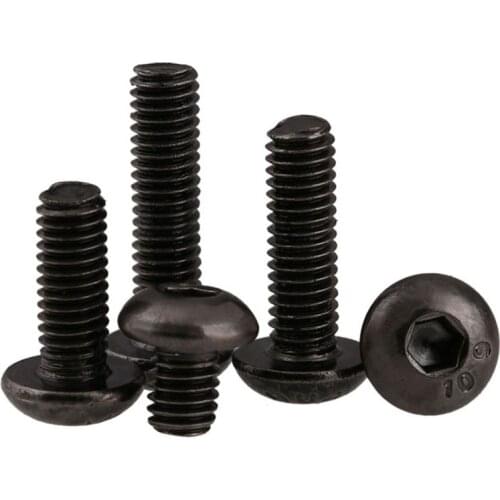 Button Head Socket Cap Screws Black Nickel Grade 10.9 Hex Drive Bolts M2 - M6