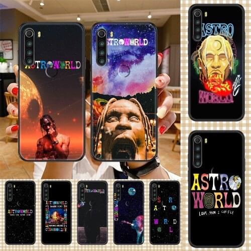 Travis Scott Astroworld Phone case For Xiaomi Redmi Note 7 7A 8 8T 9 9A 9S 10 K30 Pro Ultra black pretty cover art shell trend