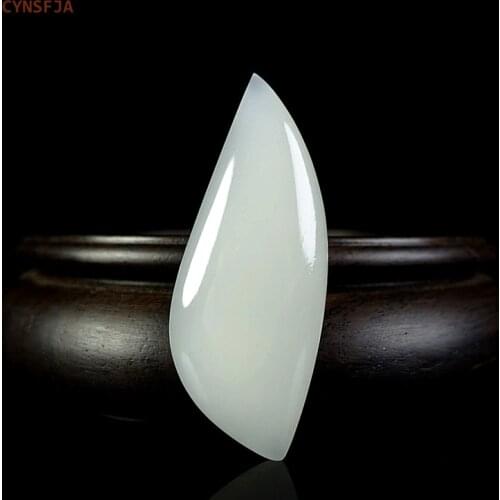 CYNSFJA New Real Rare Certified Natural Chinese Hetian Mutton-fat Jade Loose Stone High Quality Size Custom-made Best Gifts
