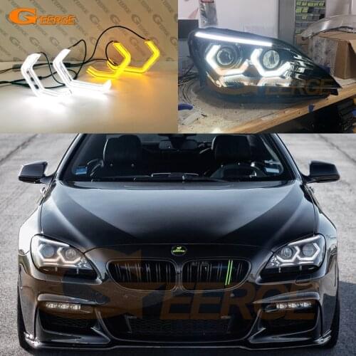 For BMW F12 F13 F06 M6 640i 650i 2012 2013 2014 2015 Super Bright led 3D Hexagon Angel Eyes M4 Iconic Style crystal Day light