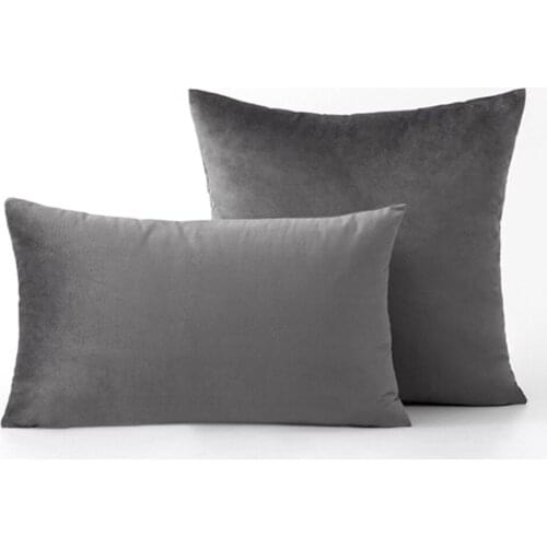 Home Furnishing Living Room Bedroom Pure Color Velvet Hugging Pillowcase Comfortable Office Car Pillowcase Household Goods