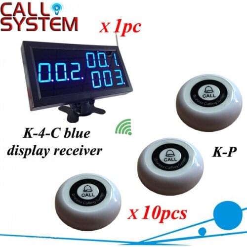 Hot sale 1pc screen with 10 table buttons Cafe house Guest pager calling system with CE certification