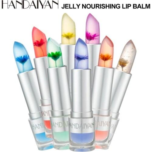 HANDAIYAN Transparent Flower Warm Jelly Lipstick Lasting Moisturizing Waterproof Lip Balm Repair Lip Chapped Anti-dry Lip TSLM1