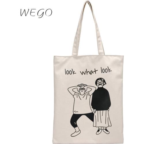Student Canvas Bags Handbag Tote Bag School Shoulder Bags Eco Travel Women Folding Shopping Eco Reusable Foldable Bag