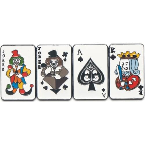 HOSENG Poker King Cartoon Brooch Enamel Pin Luxury Alloy Badge Fashion Dress Lapel Party Jewelry Pin HS_306