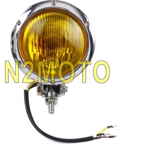 Chrome Billet Aluminum 4.5" Headlight H4 Vintage Front Lamp for Harley Custom Chopper Cafe Racer Scrambler Sportster