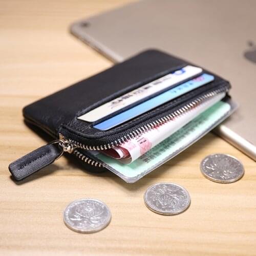 Coin purse womens mens leather small 2019 new short mini simple ultra-thin coin bag card bag coin bag
