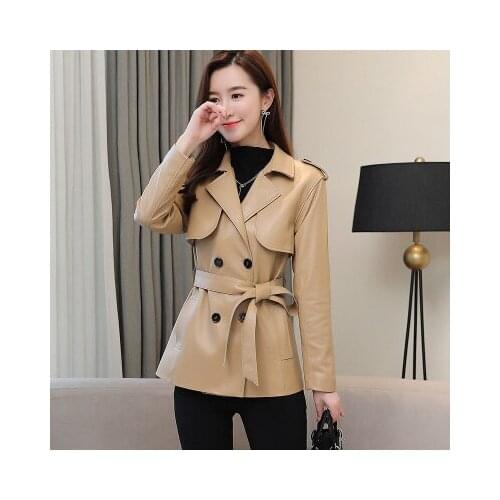 Spring Women Genuine Real Sheep Leather Jacket R552