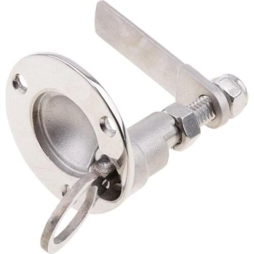 316 Stainless Steel Non-Locking Boat Hatch Latch with Lift Ring Handle 50mm