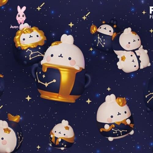 MOLANG Twelve Constellation Rabbit Keychain Blind Box Toys Korea Guess Bag Caja Ciega Blind Bag Toy for Girl Figures Cute Model