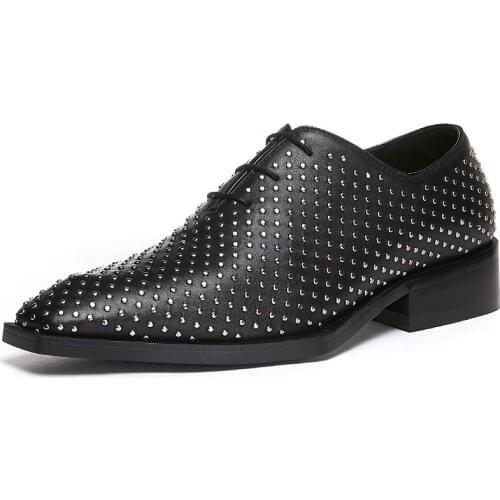 New Spring summer men Classics rivet brogue shoes Genuine Leather casual Shoes lace-up
