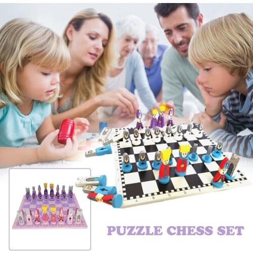 Wooden Chess Set Foldable Chess Board And Crafted Chess Pieces Little Kids Entertainment Game Tools