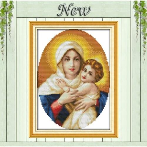 Holy mother & his baby(5),Counted printed on Canvas DMC 11CT 14CT Cross Stitch Embroidery kit,DIY Needlework Set,Jesus painting