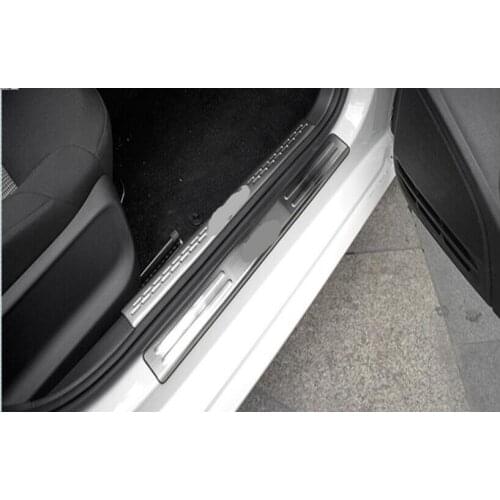 2010-2014 2015 FOR TIGUAN Threshold Strip Ultra-thin Scuff Plate Door Sill Stainless steel Pedal welcome Car Styling Accessorie