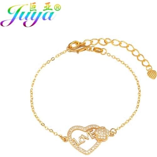 2020 New Fashion Bracelets Supplies Gold//Rose Gold Love Heart Bracelets For Women Girls DIY CRAFT Gift Jewelry Bracelet