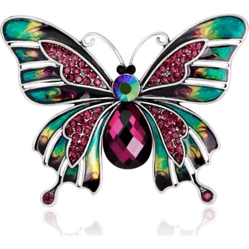 New Year Gifts butterfly Brooch Pins Rhinestone crystal brooches sweater women Plating ancient korean brooches for women