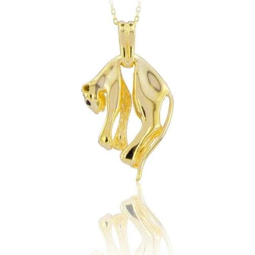 Gold Plated Panther Charm 925 Sterling Silver Safari Lover Necklace Lion Trendy Fine Jewelry for Women Fashion Animal Pendant