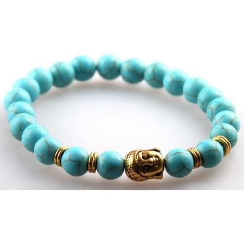 Wholesale Yoga Jewelry 8m Semi Precious Stone Beads Men / Women Buddha Bracelets