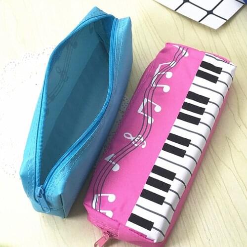 Creative Music Notes Piano Keyboard Pencil Case Large Capacity Pencil Bags Stationery Office School Students Prizes Gift 1pcs