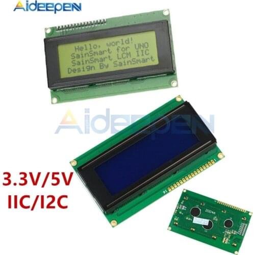 2004 20x4 LCD Blue/Green Backlight Screen Display Module 3.3V/5V IIC/I2C Serial Interface Adapter Board For Arduino DIY Kit