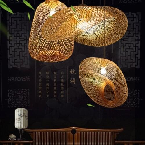 Weaving art chandelier teahouse southeast Asia style droplight dining-room sitting room study bedroom chandeliers