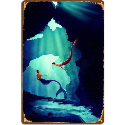 Dive In Deep Into The Ocean Metal Signs Club Home Club Bar Designing Mural Painting Tin sign Posters