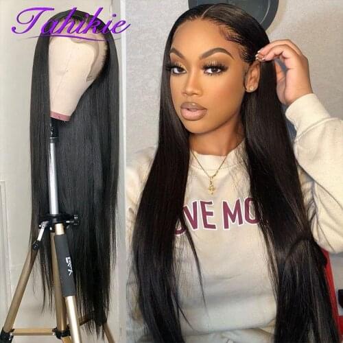 Straight Lace Front Wig 13x1 T Part Lace Wig 30 Inch Brazilian 4x4 Closure Wig Human Hair Wigs For Women Human Hair Remy Tahikie