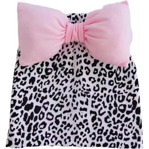 Sweet Toddler infant Kids newborn hat leopard baby cotton big large bow tie hat caps beanie for girls Butterfly Knot Melamed