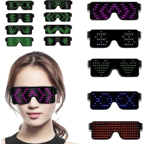 NEW Year Neon Party EL Wire Glasses LED Sunglasses Light Up Glasses Rave Costume Party DJ Sunglasses Birthday Party Supplies